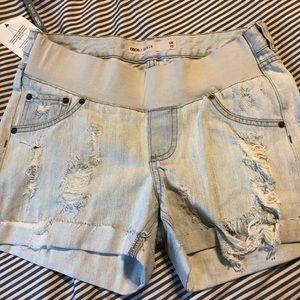 Maternity jean shorts